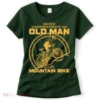 Never Underestimate An Old Man With A Mountain Bike Women's T-Shirt thumb 0