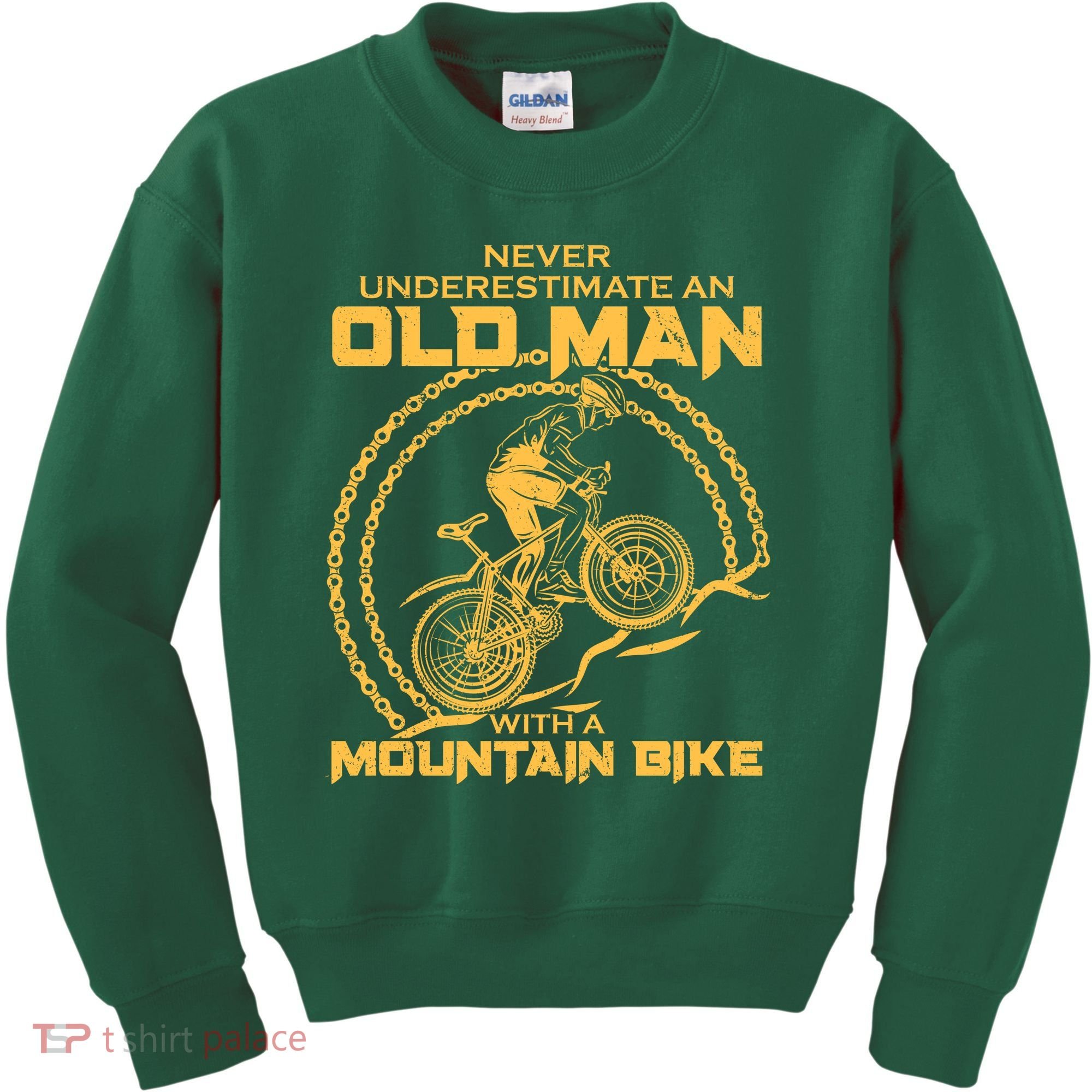 Never Underestimate An Old Man With A Mountain Bike Kids Sweatshirt
