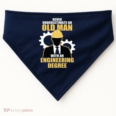 Never Underestimate An Old Man With An Engineering Degree USA-Made Doggie Bandana