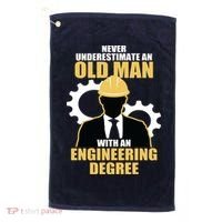Never Underestimate An Old Man With An Engineering Degree Golf Towel thumb 0