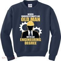 Never Underestimate An Old Man With An Engineering Degree Kids Sweatshirt thumb 0