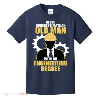 Never Underestimate An Old Man With An Engineering Degree Kids T-Shirt