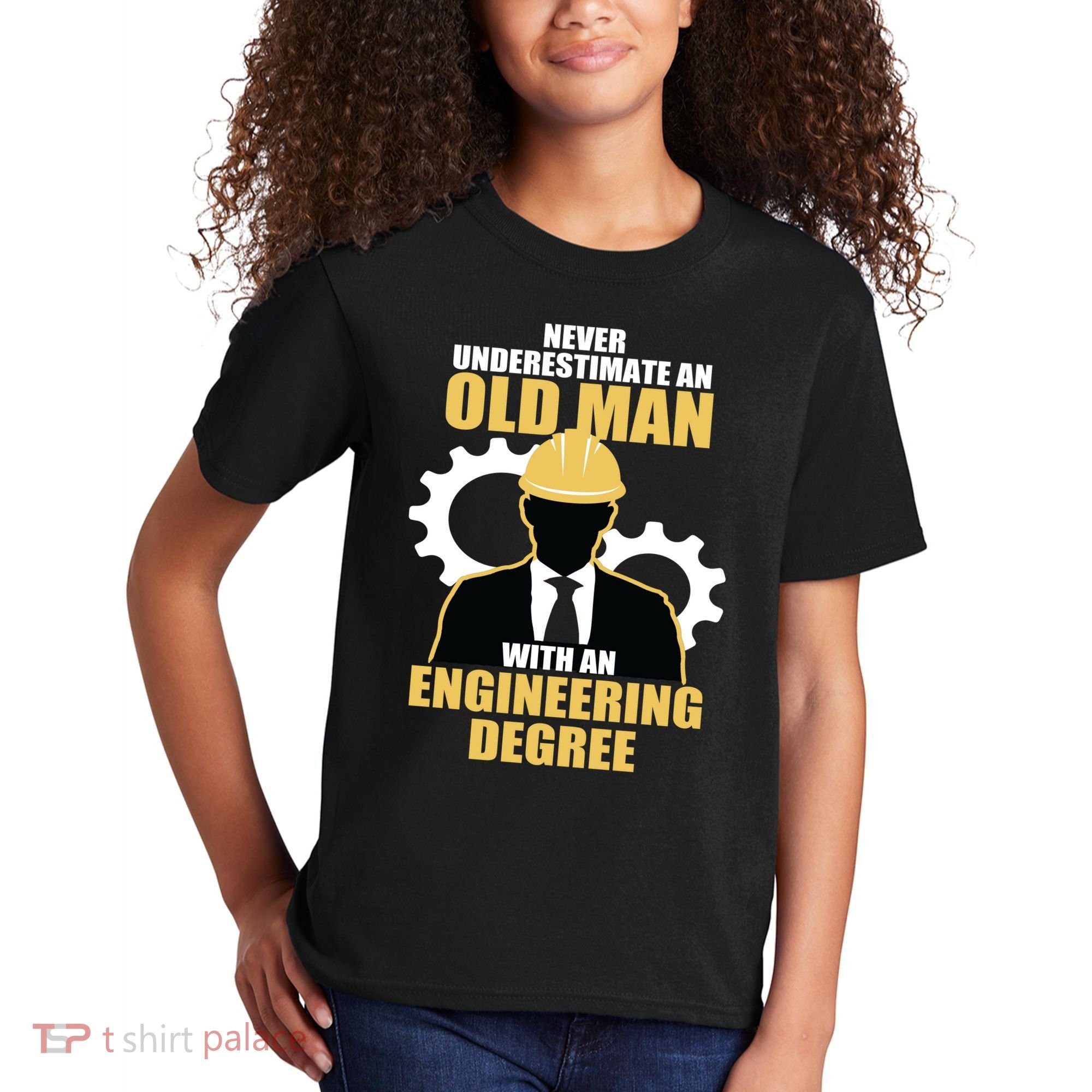 Never Underestimate An Old Man With An Engineering Degree Kids T-Shirt