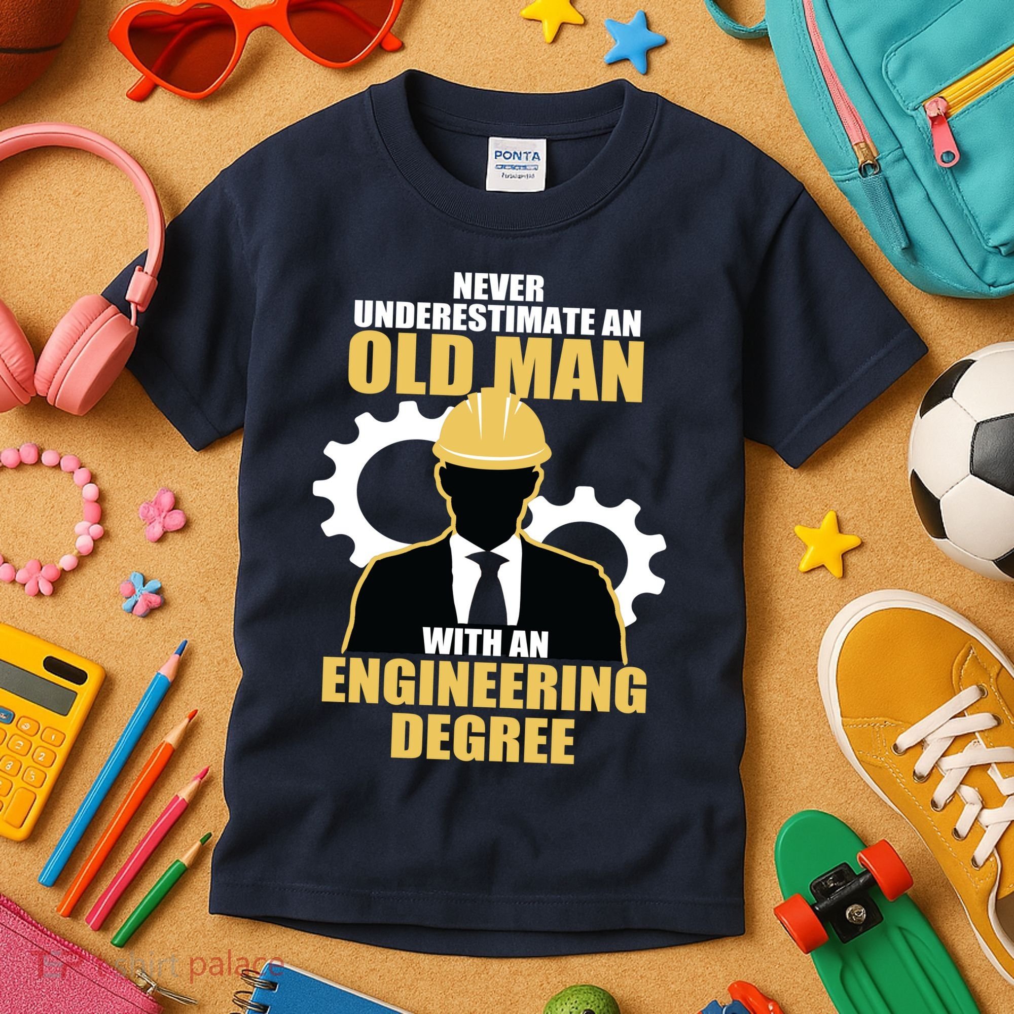 Never Underestimate An Old Man With An Engineering Degree Kids T-Shirt