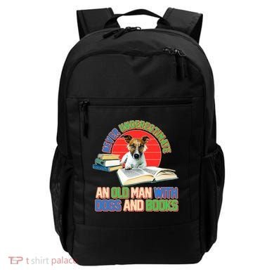 Never Underestimate An Old Man With Dogs And Books Backpack
