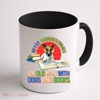 Never Underestimate An Old Man With Dogs And Books Coffee Mug thumb 1