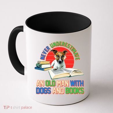 Never Underestimate An Old Man With Dogs And Books Coffee Mug