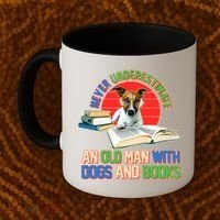 Never Underestimate An Old Man With Dogs And Books Coffee Mug thumb 2