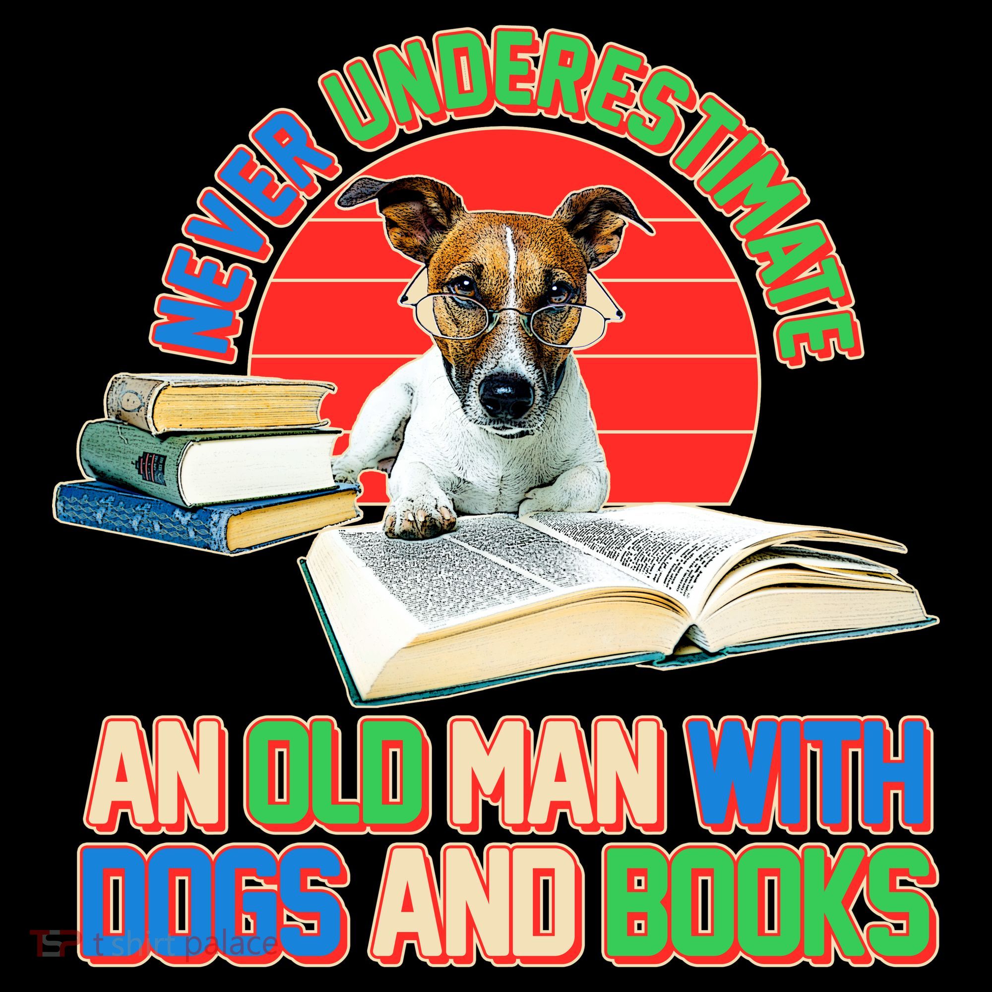 Never Underestimate An Old Man With Dogs And Books Coffee Mug