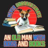 Never Underestimate An Old Man With Dogs And Books Tumbler thumb 3