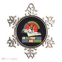 Never Underestimate An Old Man With Dogs And Books Ornament thumb 0