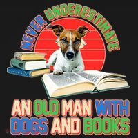 Never Underestimate An Old Man With Dogs And Books Ornament thumb 1