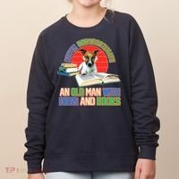 Never Underestimate An Old Man With Dogs And Books Women's Sweatshirt thumb 0