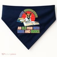 Never Underestimate An Old Man With Dogs And Books USA-Made Doggie Bandana thumb 0