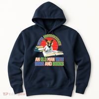 Never Underestimate An Old Man With Dogs And Books Hoodie thumb 0