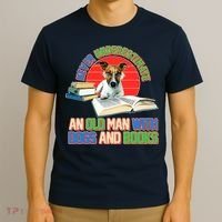 Never Underestimate An Old Man With Dogs And Books T-Shirt thumb 3