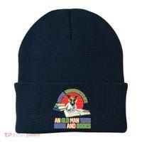 Never Underestimate An Old Man With Dogs And Books Beanie thumb 0