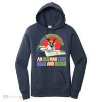Never Underestimate An Old Man With Dogs And Books Women's Hoodie thumb 0
