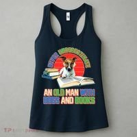 Never Underestimate An Old Man With Dogs And Books Women's Tank Top thumb 3