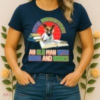 Never Underestimate An Old Man With Dogs And Books Women's T-Shirt thumb 2