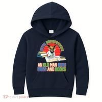 Never Underestimate An Old Man With Dogs And Books Kids Hoodie thumb 0