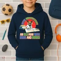 Never Underestimate An Old Man With Dogs And Books Kids Hoodie thumb 2