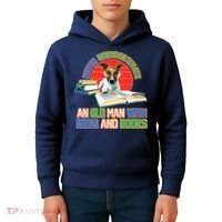 Never Underestimate An Old Man With Dogs And Books Kids Hoodie thumb 4