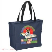 Never Underestimate An Old Man With Dogs And Books Tote Bag thumb 2