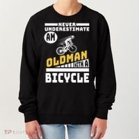 Never Underestimate An Oldman With A Bicycle Women's Sweatshirt thumb 0