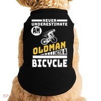Never Underestimate An Oldman With A Bicycle Doggie Tank thumb 0