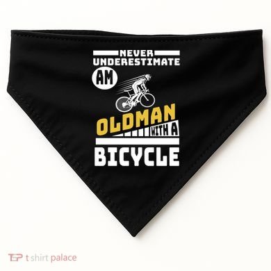 Never Underestimate An Oldman With A Bicycle USA-Made Doggie Bandana