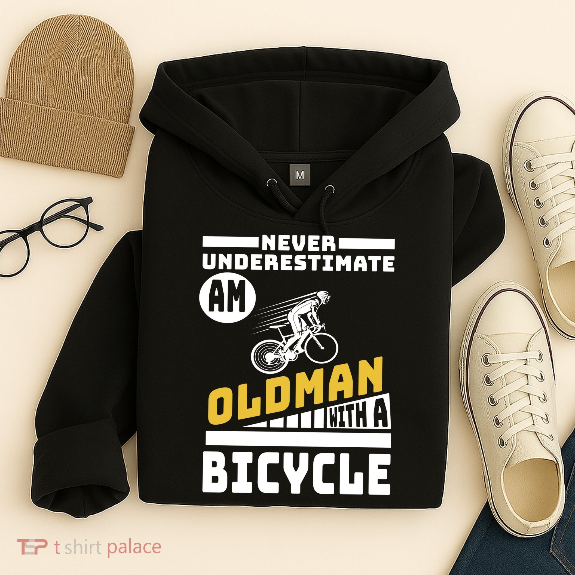 Never Underestimate An Oldman With A Bicycle Hoodie
