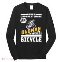 Never Underestimate An Oldman With A Bicycle Long Sleeve Shirt thumb 0