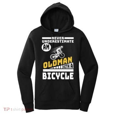 Never Underestimate An Oldman With A Bicycle Women's Hoodie