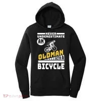 Never Underestimate An Oldman With A Bicycle Women's Hoodie thumb 0