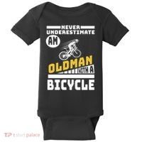 Never Underestimate An Oldman With A Bicycle Baby Bodysuit thumb 0