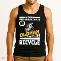 Never Underestimate An Oldman With A Bicycle Tank Top thumb 3
