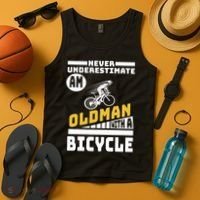 Never Underestimate An Oldman With A Bicycle Tank Top thumb 4