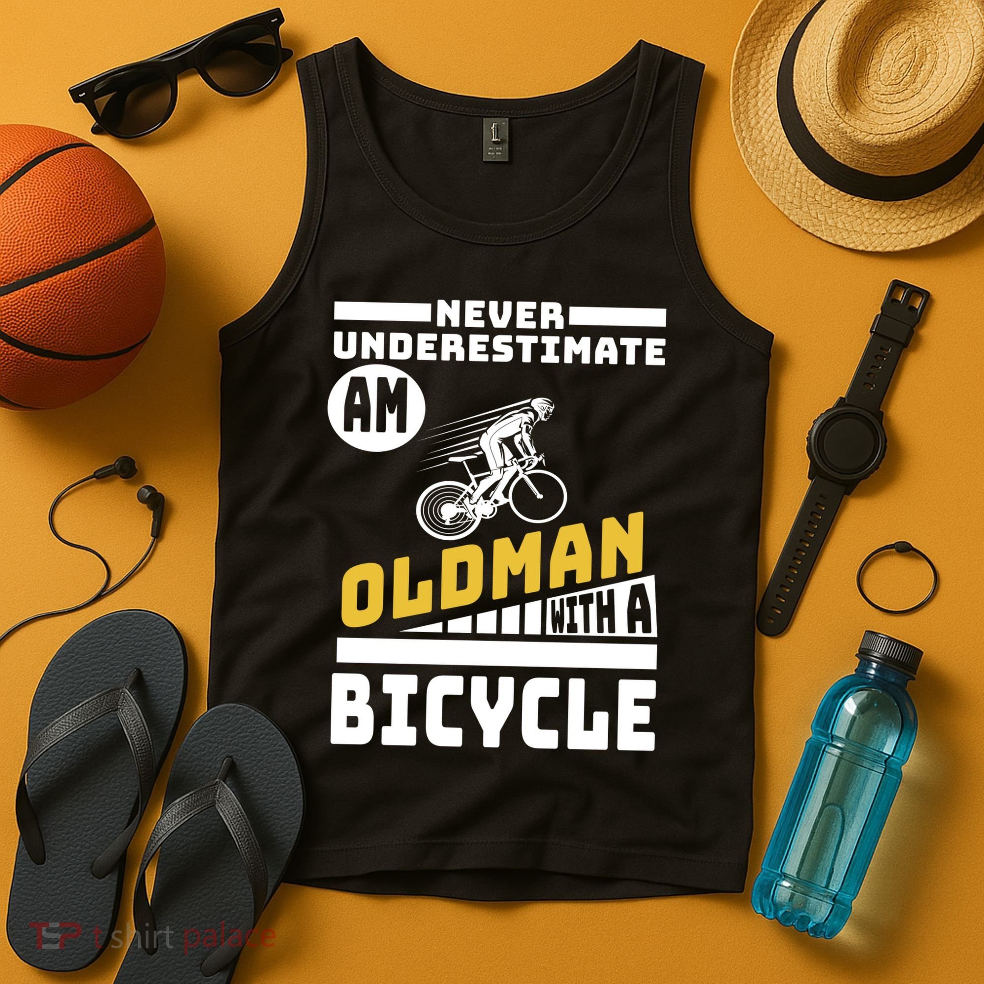 Never Underestimate An Oldman With A Bicycle Tank Top