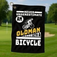 Never Underestimate An Oldman With A Bicycle Golf Towel thumb 1