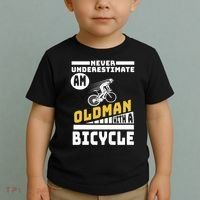 Never Underestimate An Oldman With A Bicycle Toddler T-Shirt thumb 2