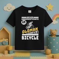 Never Underestimate An Oldman With A Bicycle Toddler T-Shirt thumb 3