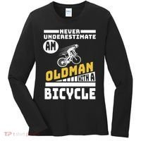 Never Underestimate An Oldman With A Bicycle Women's Long Sleeve Shirt thumb 0