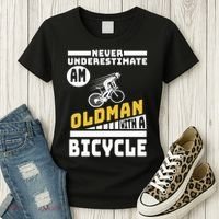 Never Underestimate An Oldman With A Bicycle Women's T-Shirt thumb 3