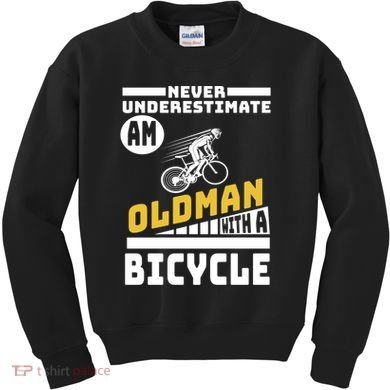 Never Underestimate An Oldman With A Bicycle Kids Sweatshirt