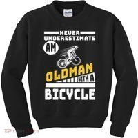 Never Underestimate An Oldman With A Bicycle Kids Sweatshirt thumb 0