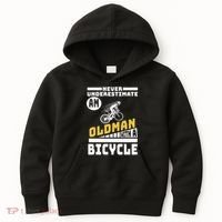 Never Underestimate An Oldman With A Bicycle Kids Hoodie thumb 0