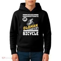 Never Underestimate An Oldman With A Bicycle Kids Hoodie thumb 4