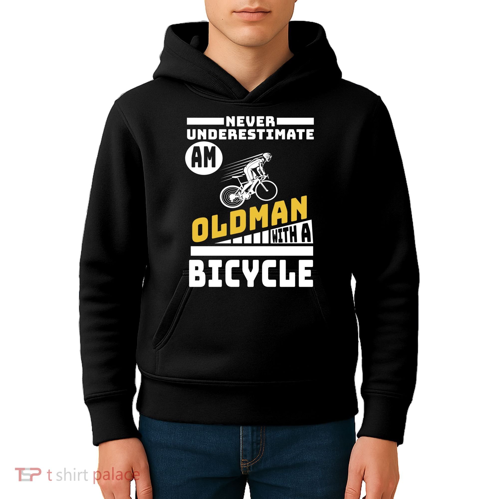 Never Underestimate An Oldman With A Bicycle Kids Hoodie