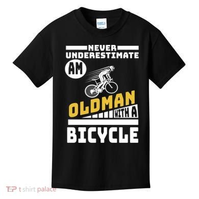 Never Underestimate An Oldman With A Bicycle Kids T-Shirt